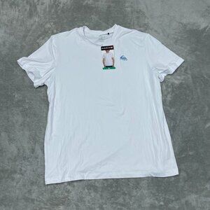 Quiksilver Mens White XL Regular Fit Crewneck T-Shirt New a0066